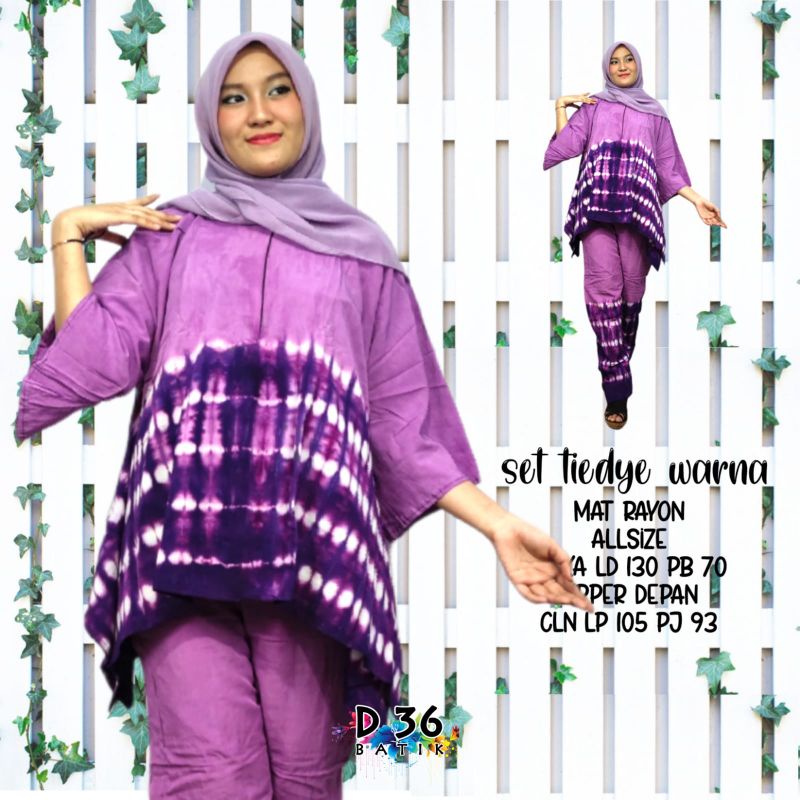 Tiedye Set - Rayon Premium - Busui - One Set - Baju Kantor - Ori by Naura