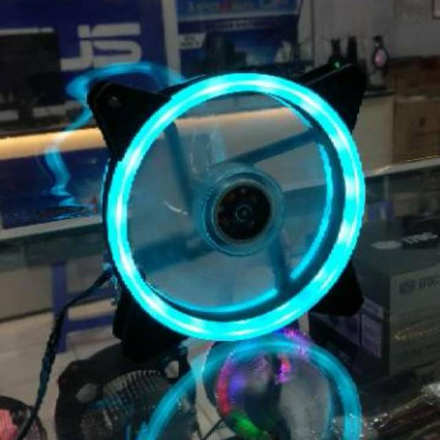 FAN CASING 12CM ICE BLUE DOUBLE RING COOLING FAN CASE COOLMOON