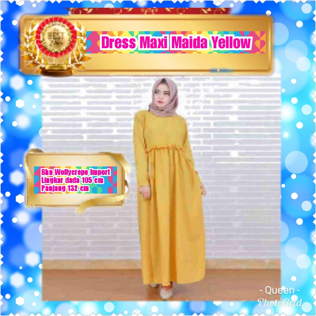 TERMURAH DRESS MAXI MAIDA SALEM / TERBARU/TERPOPULER/TERLARIS/KONDANGAN/TERMURAH