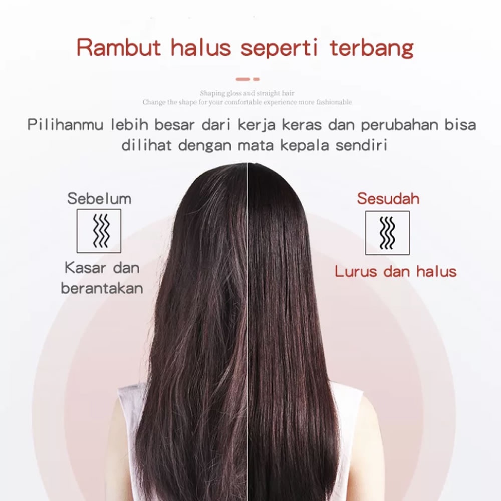 Sisir Catokan Pelurus Rambut Lurus dan Keriting 2in1 Catok Suhu Rambut Straightener Combs