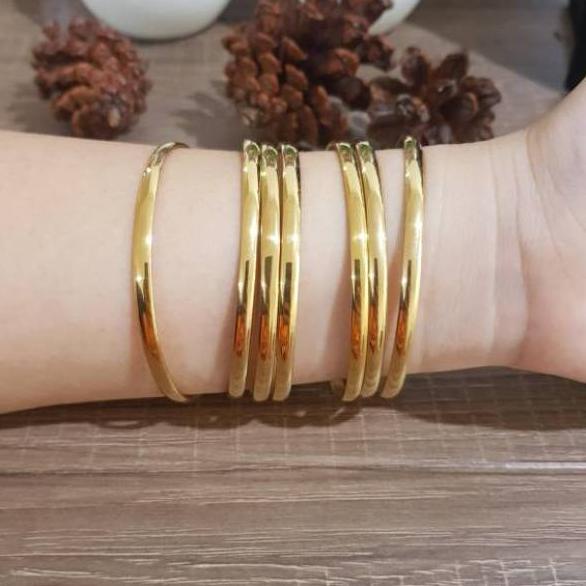 Gelang Keroncong Titanium Besar Polos isi 7 pcs KECIL - JUMBO