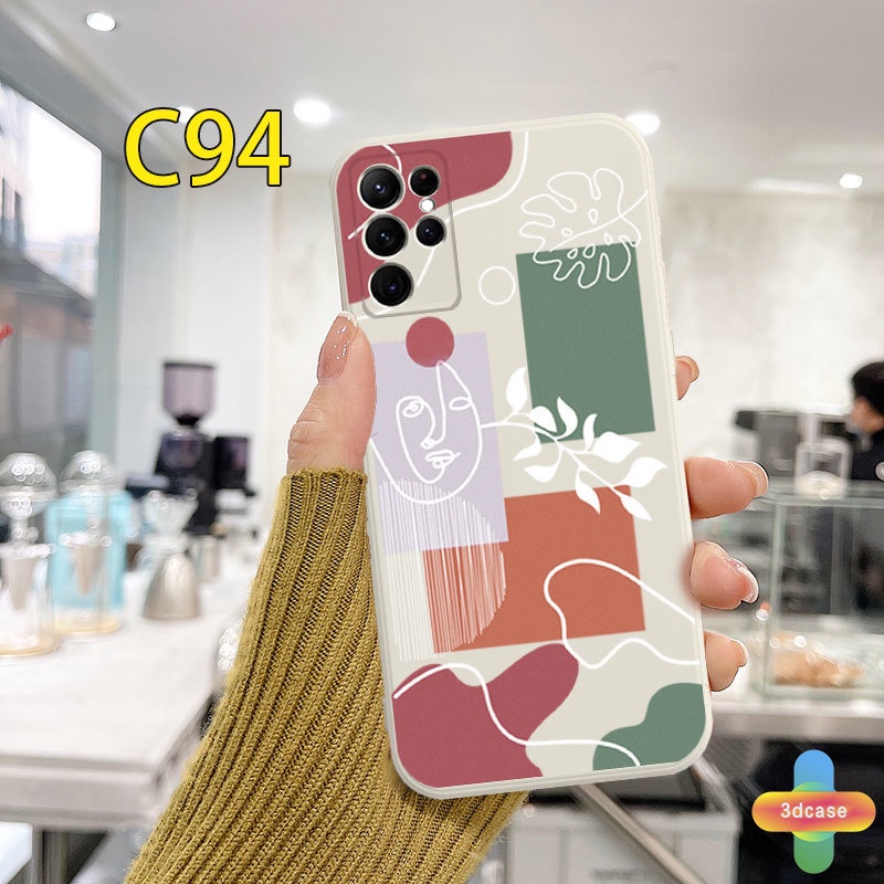Casing Soft Case OPPO A15 A54 A5S A3S A16 A95 A7 A5 A9 A31 A53 2020 A12 A1K A55 A36 A76 A96 Reno 5 4 5F 4F 6 7 A57 A74 A15S A52 A11K A92 A35 A11 A93 A32 A72 A94 A53S F17 PRO A16S A12S A12E A33 Y20 Y12 5 5i C3 C25 C12 Ins Art Line Face  Shockproof Cover