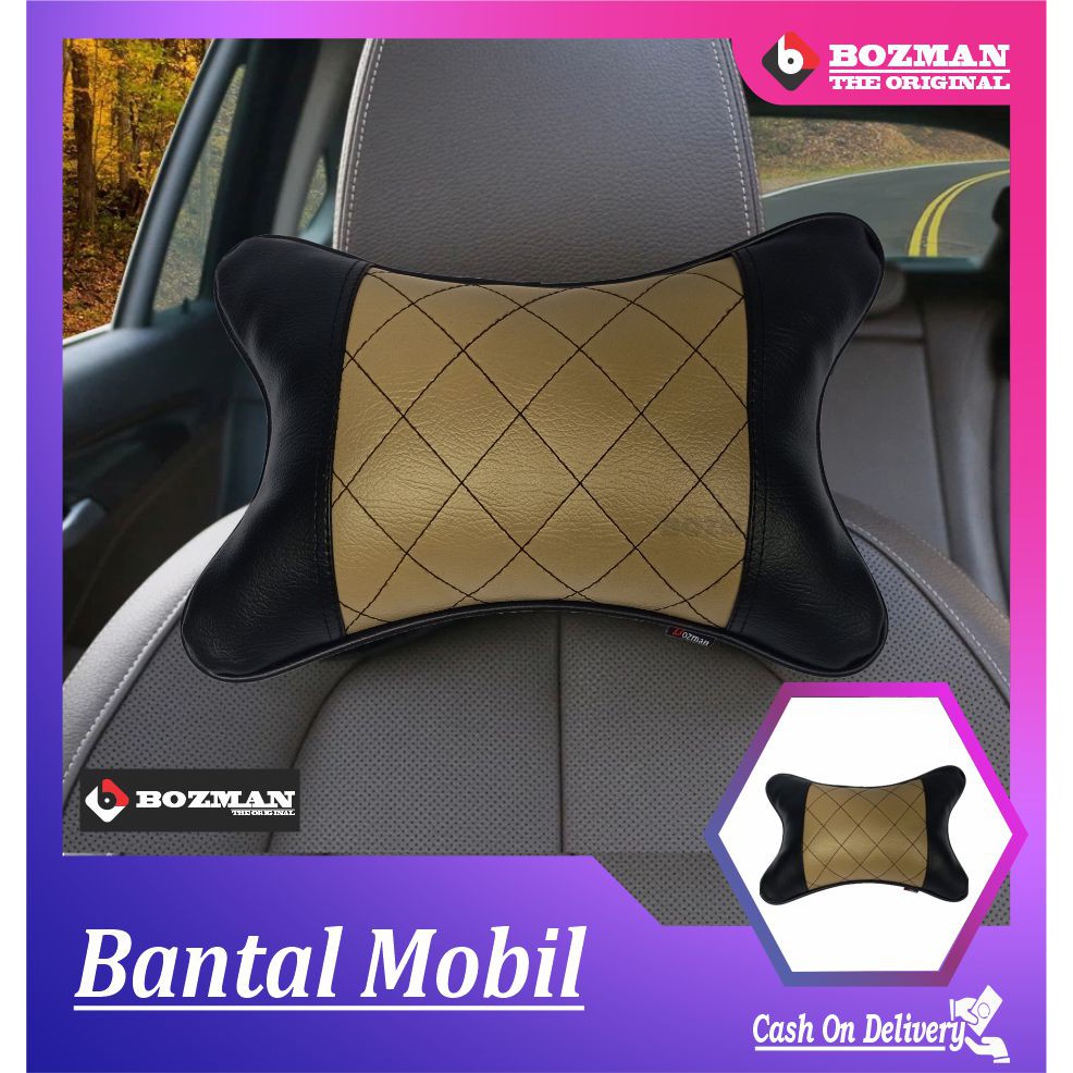 Bantal Mobil Bahan Kulit Premium (Syntehtic Leather Headrest)