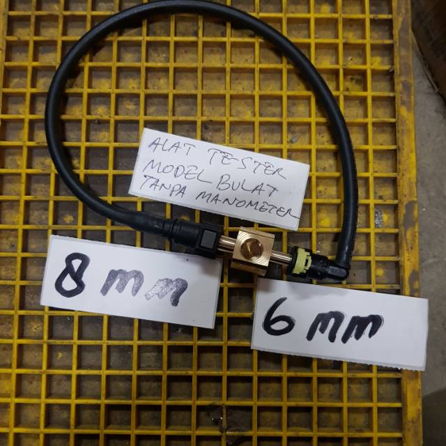 ALAT CEK FUEL PUMP POMPA MINYAK BENSIN T KOMBINASI 6 DAN 8 KUNINGAN ASLI