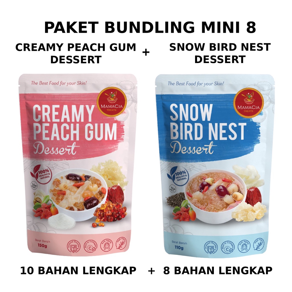 Jual Mamacia Treats Paket Bundling MINI 8 Creamy Peach Gum Dessert