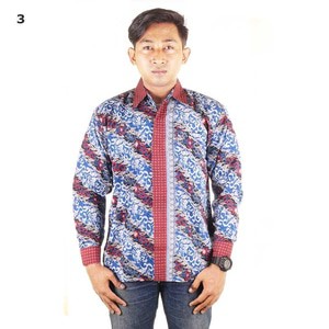 Sale!! Kemeja Batik Pria Semi Sutra Mega Mendung Dengan Furing