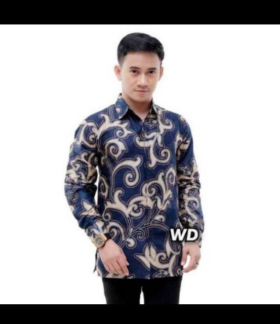 Arjaya Batik Hrb026 Kenongo Kemeja Tosca Pekalongan Padi M L Xl Sogan Printing Halus Kemeja Batik