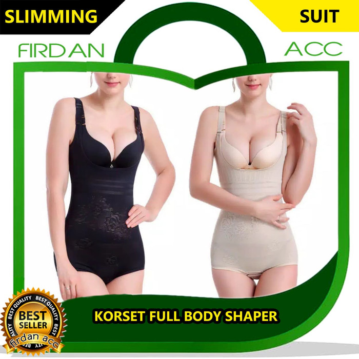 KORSET FULL BODY | KORSET TERUSAN | SLIMMING SUIT BODY | BODY SHAPER - Cokelat, M