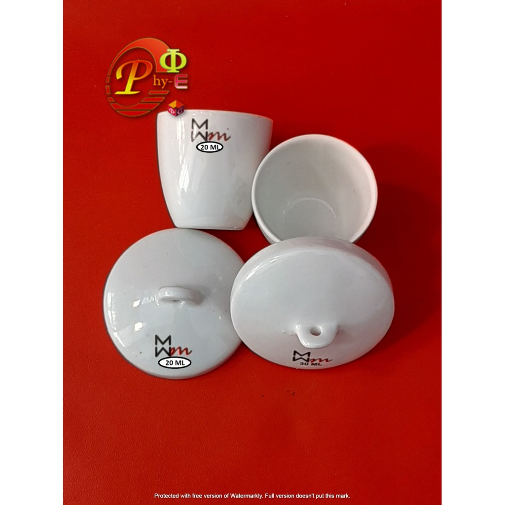 Crucible / Krusible / Tabung Porselen Krusibel 20ml / Crucible Porselen 20ml / Cawan Krusibel 20ml
