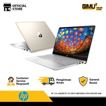 HP 14s-dq2053TU Laptop Premium i5 1135G7 8GB SSD512 Win10+OHS Gold
