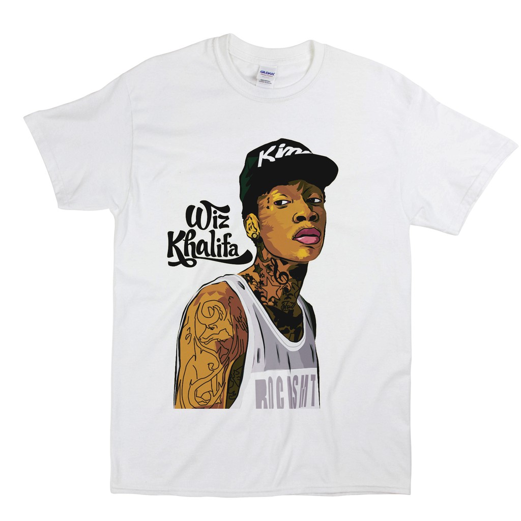 ( COD ) KAOS BAND WIZ KHALIFA ART / BAJU WIZ KHALIFA / T-SHIRT WIZ KHALIFA / WIZ KHALIFA