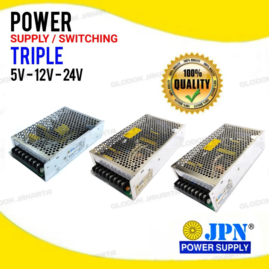 Adaptor Power Supply Switching 5V 12V 24V DC (Triple) CCTV LED Relay