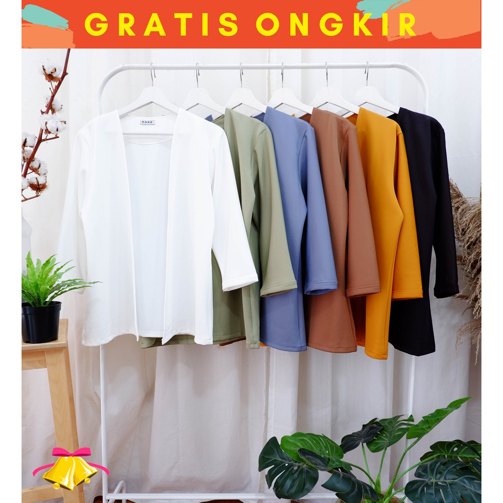 COTTONBELLS JAKET CASUAL SCUBA WANITA VIANNA PLAID OUTER ( HV - J 926 )-2