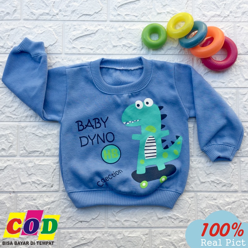 Ana Baby - Sweater Bayi Jaket Bayi Mantel Bayi Motif Dino Bahan Fleec Anak Usia 0-12 Bulan