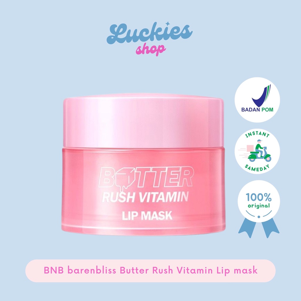 BPOM BNB barenbliss Butter Rush Vitamin Lip mask Moisturizing Lip Balm「Masker Bibir Cerah」Pelembab Bibir Lipbalm