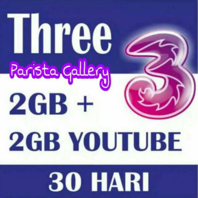 Voucher Kuota Data 3/Tri/Three GM 2GB Movie National/vocher 3/paket data 3 /tri