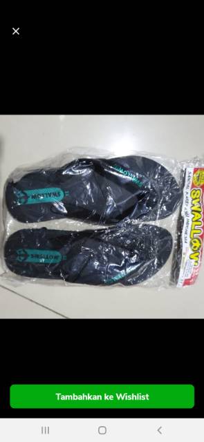 SANDAL SWALLOW ASLI ( HITAM ) ( UK 11 ) JEPIT KARET GROSIR TERMURAH