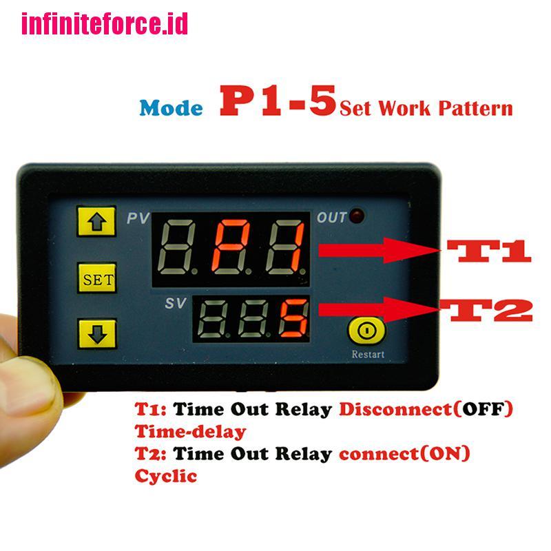 DC 12V 20A Digital Display Time Delay Relay Timing Timer Cycling Module 0-999h