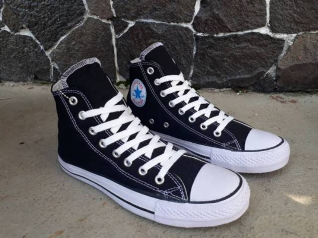 SEPATU SEKOLAH CONVERSE CLASSIC HIGH BLACK WHITE UNISEX CONVERSE ALL STAR CLASSIC HITAM-PUTIH