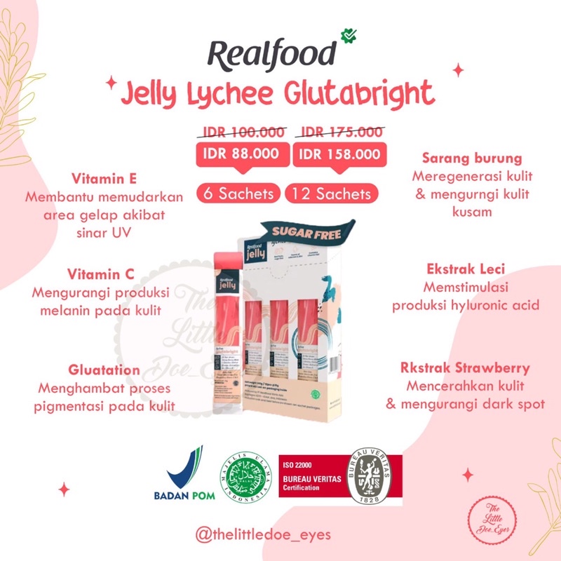 Realfood Cleanse Jelly Flawless / Pure / Lychee Glutation / Appletox / Passion Powder