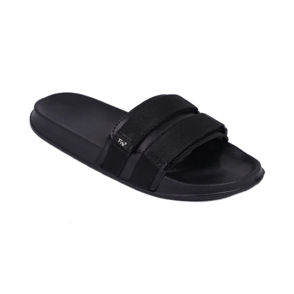 MONO BLACK ORIGINAL x FOOTSTEP Sandal Casual Hitam Pria Sendal Slide Jalan Santai Harian Slippers Hangout Main Kondangan Lebaran Slop Selop Karet Anti Slip Premium Slip On Remaja Dewasa Flip Flop Kerja Formal Sport Fashion Footwear Keren Terbaru Kekinian