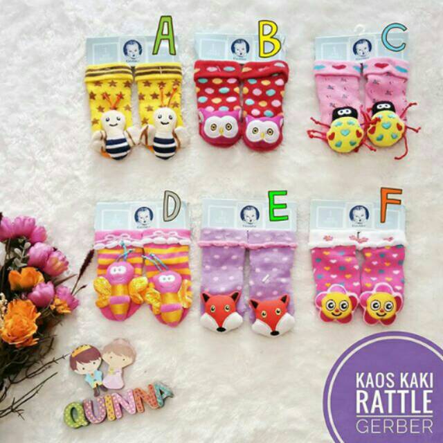 Kaos Kaki Rattle Gerber bayi cewek