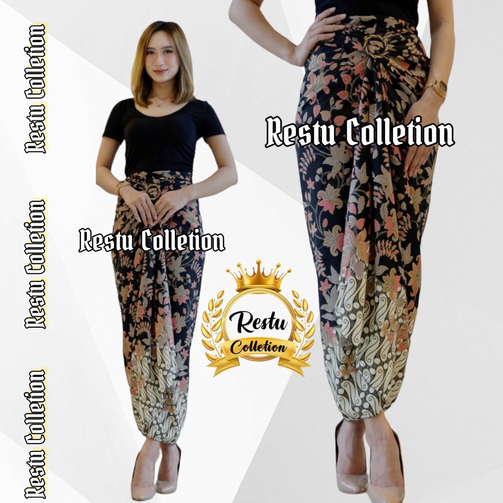 Restu Colletion Rok Lilit Songket Serut Batik Bawahan Kebaya Wisuda Kemeja Bloese Kondangan Nikahan Tunangan Wanita Allsize Bahan Satin HQ Premium