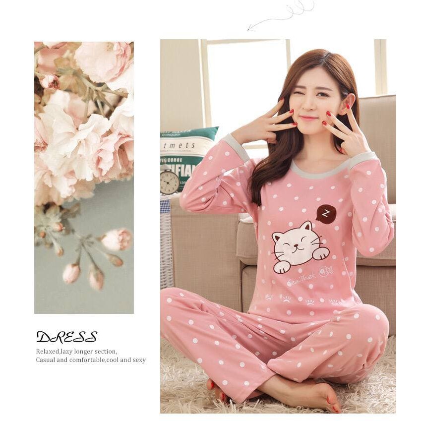 YAGOO -Baju Tidur CP Wanita Import - Piyama Motif Lucu - Piyama Wanita Terbaru Best Seller-Piyama