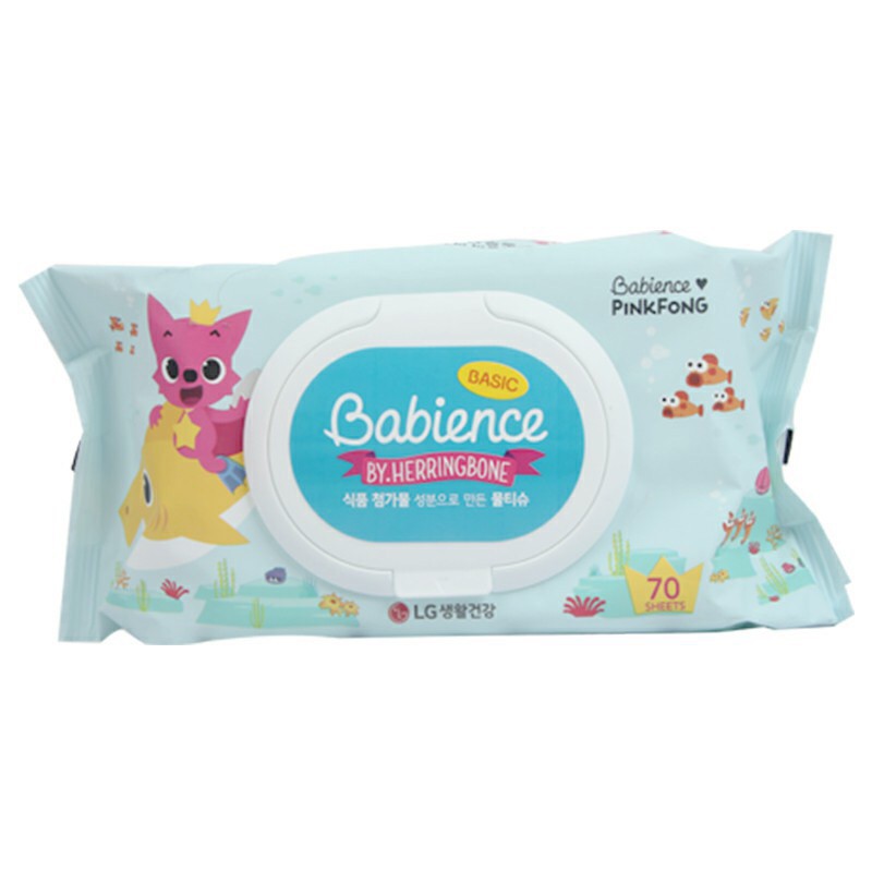 TISSUE BASAH BAYI  LG BABY SHARK PINKFONG / Babience Herringbone Wet Wipes Korea