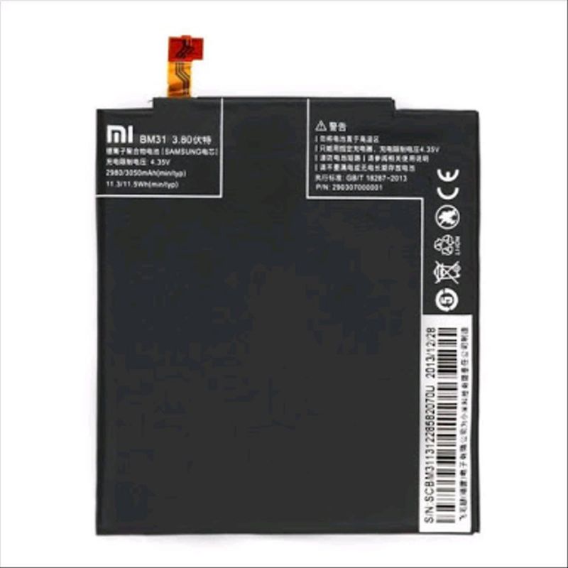 BATERAI BATRE BATTERY BATU BATRAI XIAOMI MI3 Mi 3 BM31 ORIGINAL 100%