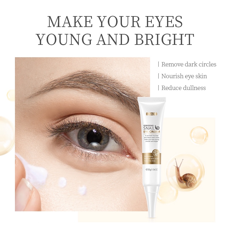 LAIKOU Sakura Eye Cream Green Tea Asam Hyaluronic Memudarkan Mata Panda Kerutan Kantong Mata