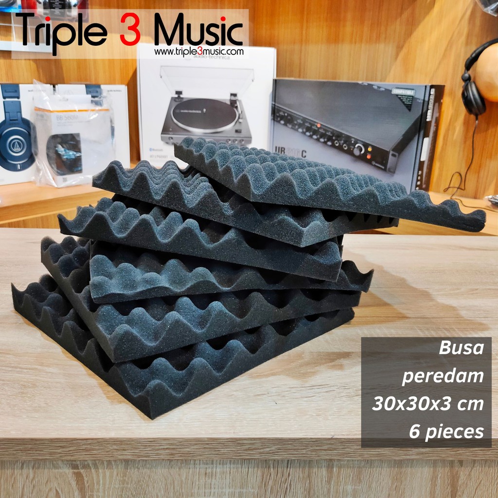 JRD Paket 6 pieces Busa Telur peredam suara acoustic foam 30x30x3 Cm