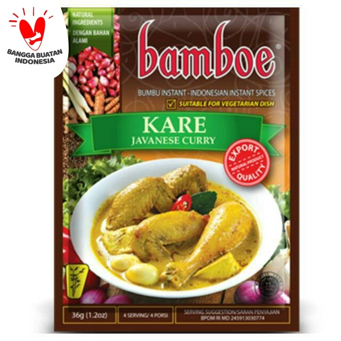 

Instan-Masak-Bumbu- Bamboe Bumbu Kare 36Gr(1,2Oz) -Bumbu-Masak-Instan.