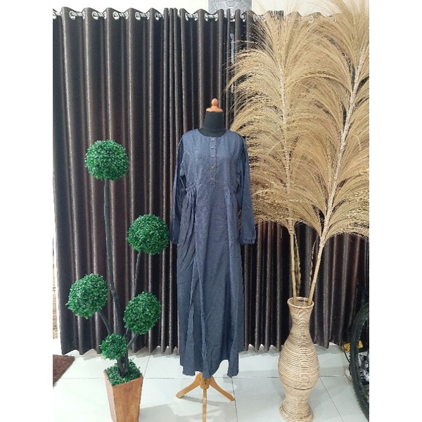 READY GAMIS ORI YOYA/GAMIS PREMIUM YOYA NAVY/ GAMIS LEBARAN MURAH / GAMIS DENIM LD 110 BUSUI