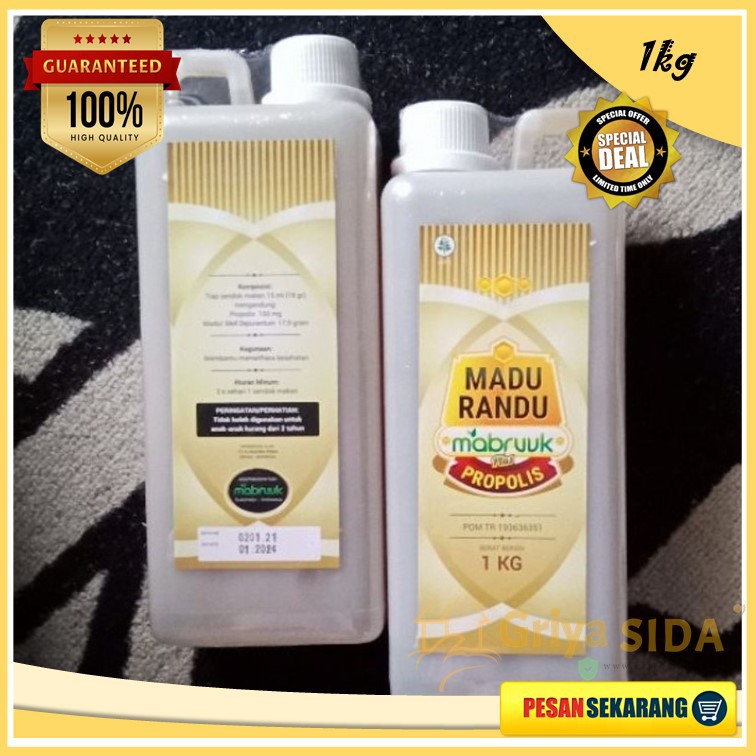 Madu randu mabruuk 1kg 1000gram Madu randu plus propolis 1 kg Mabruk PROMO