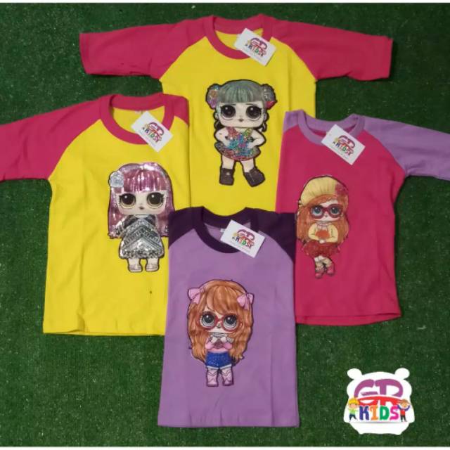 Kaos anak led musik 1-9 tahun raglan kombinasi 2 warna