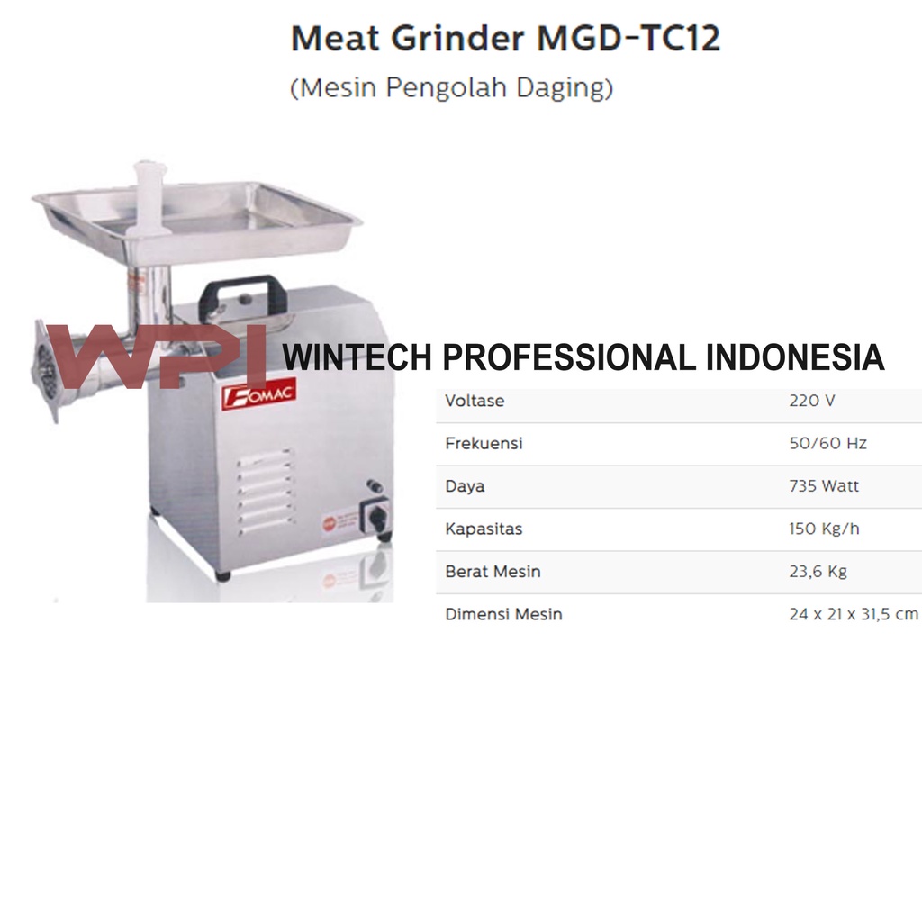 Fomac MGD-TC12 Meat Grinder Mesin Giling Daging Penggiling Daging