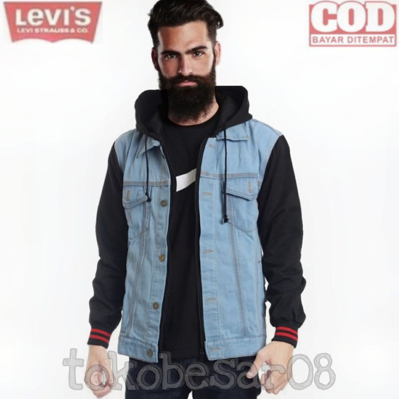 JAKET JEANS HOODIE SI BOY / KOMBINASI FLEECE / JAKET JEANS SI BOY ANAK JALANAN / JAKET JEANS HOODIE