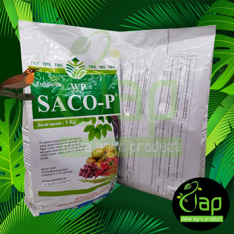 FUNGISIDA BIOLOGI WP SACO P 1KG tricodherma - Bahan aktif : Trichoderma koningii
