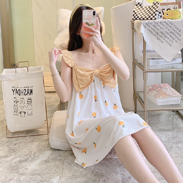 Lovera Daster Lucu Kekinian Model Tanktop Pita Besar Import