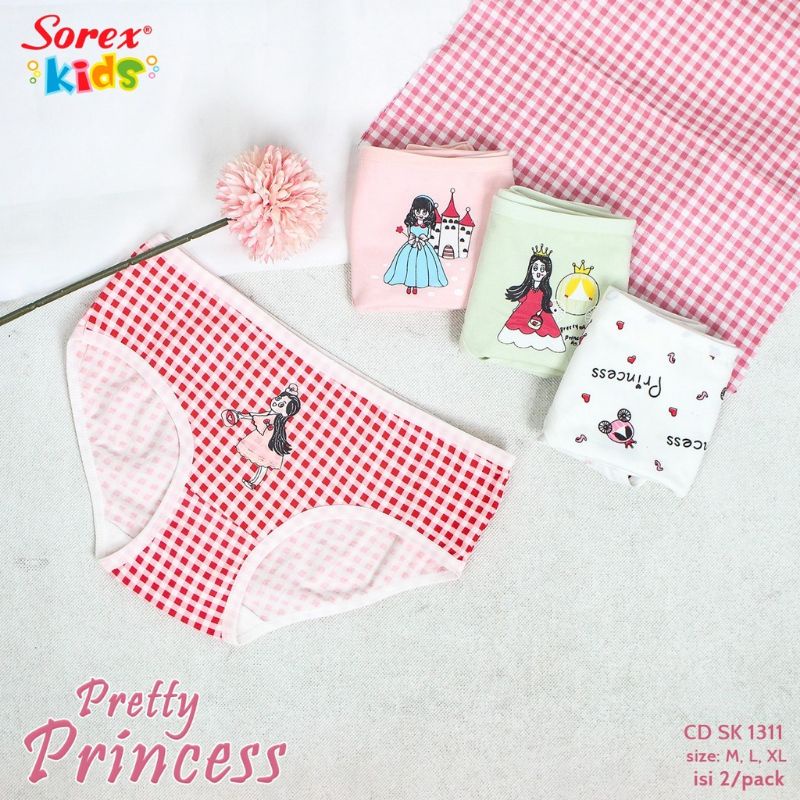 Sorex Kids SK 1311 Celana dalam Anak Perempuan  Pretty Princess (1 pak isi 2, biji)