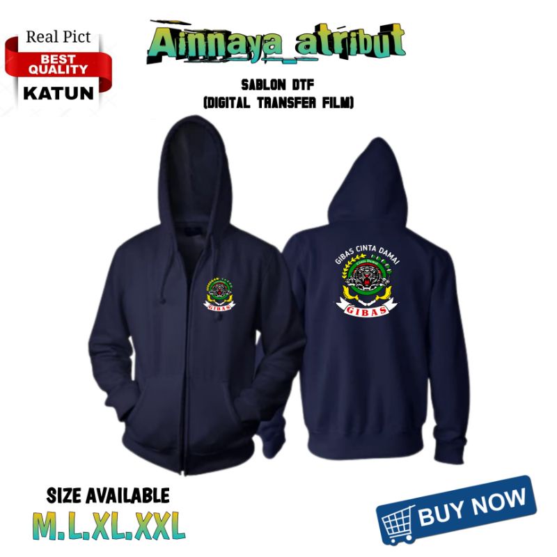 JAKET HOODIE JAKET CUSTOM GIBAS CINTA DAMAI