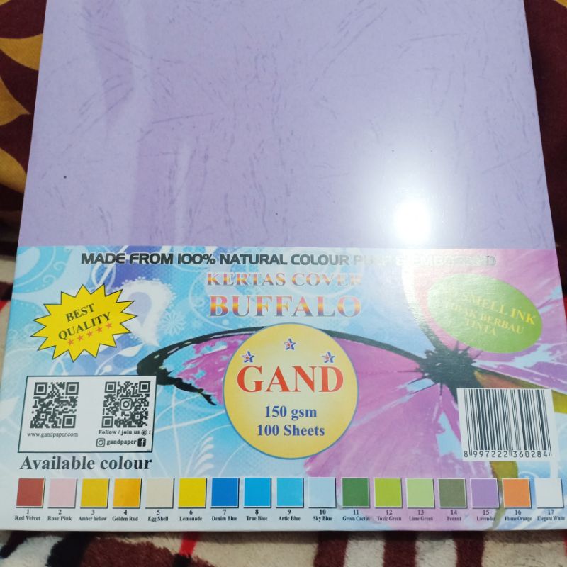 

Kertas Cover Bufalo isi 20 Lembar Folio GAND / Kertas Jilid F4