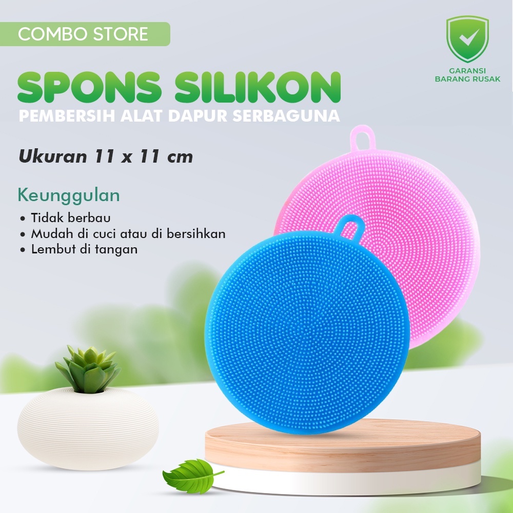 Spons Cuci Piring Silikon Dish Washing Sponge Brush