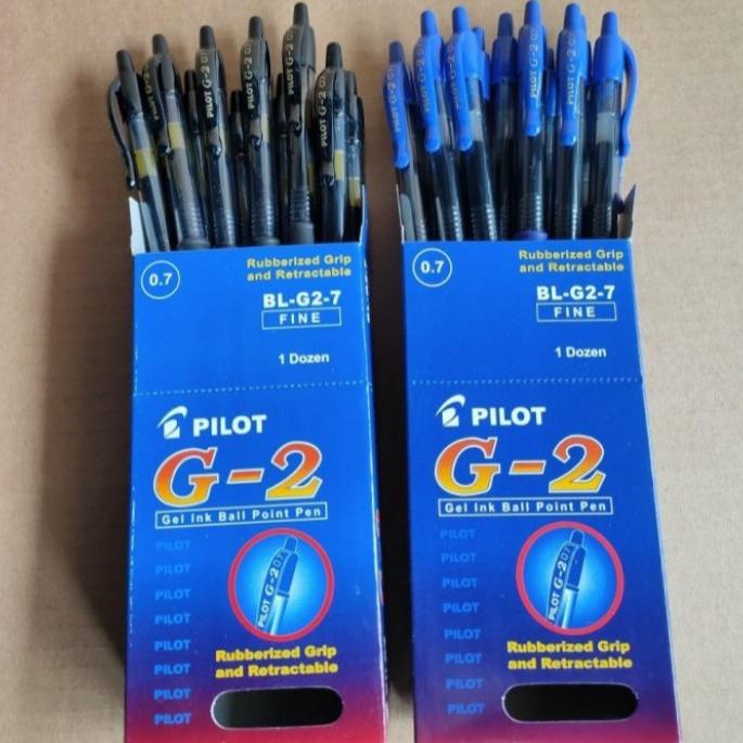 

Pulpen Pilot Gel G-2 Biru Hitam 0.7 Original(1losin)