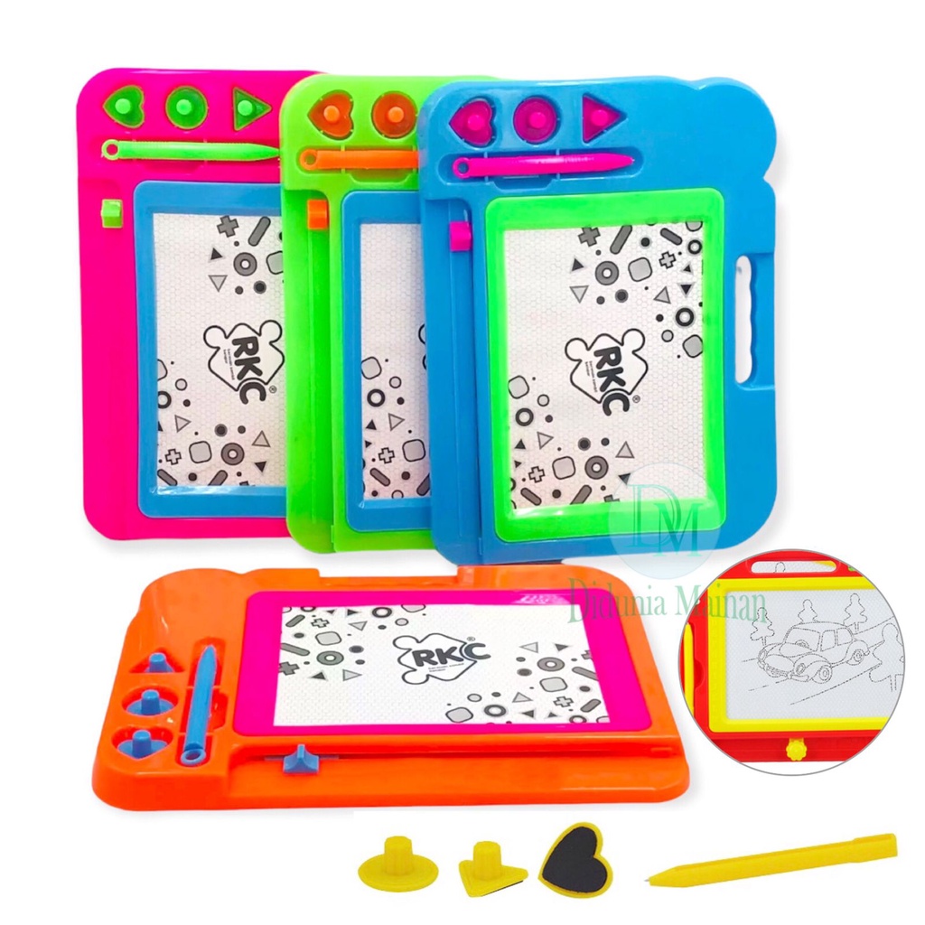 Mainan Edukasi Anak Laki Laki Perempuan Papan Tulis Drawing White Board Mini Magnet