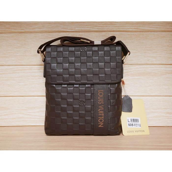 Murah Grosir Tas Pria Selempang Distro Waistbag Slempang Re HK870  Asli Lv Lt505 Brown