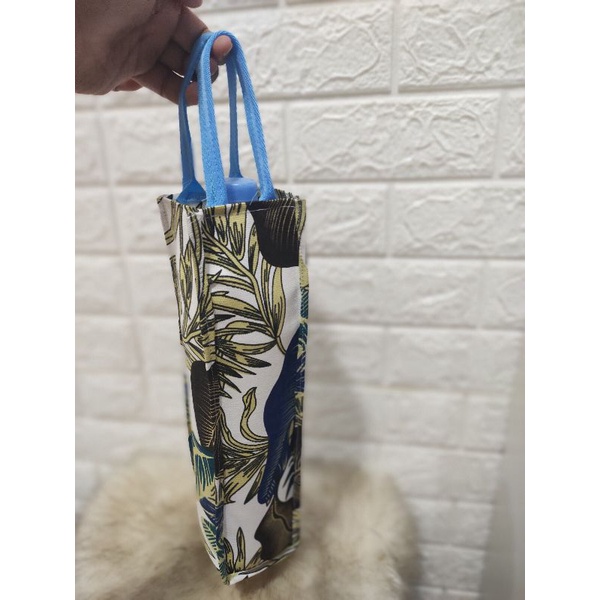 totebag jinjing tempat botol 1.5 liter tas Tumbler bahan kanvas size 8*8*33 cm