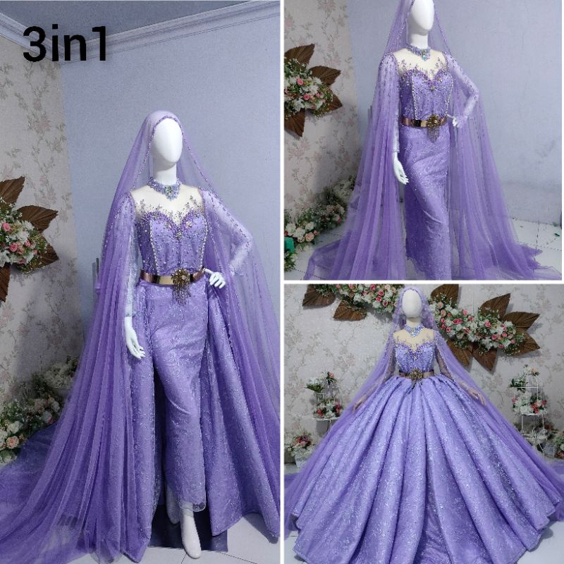 3IN1 gaun pengantin