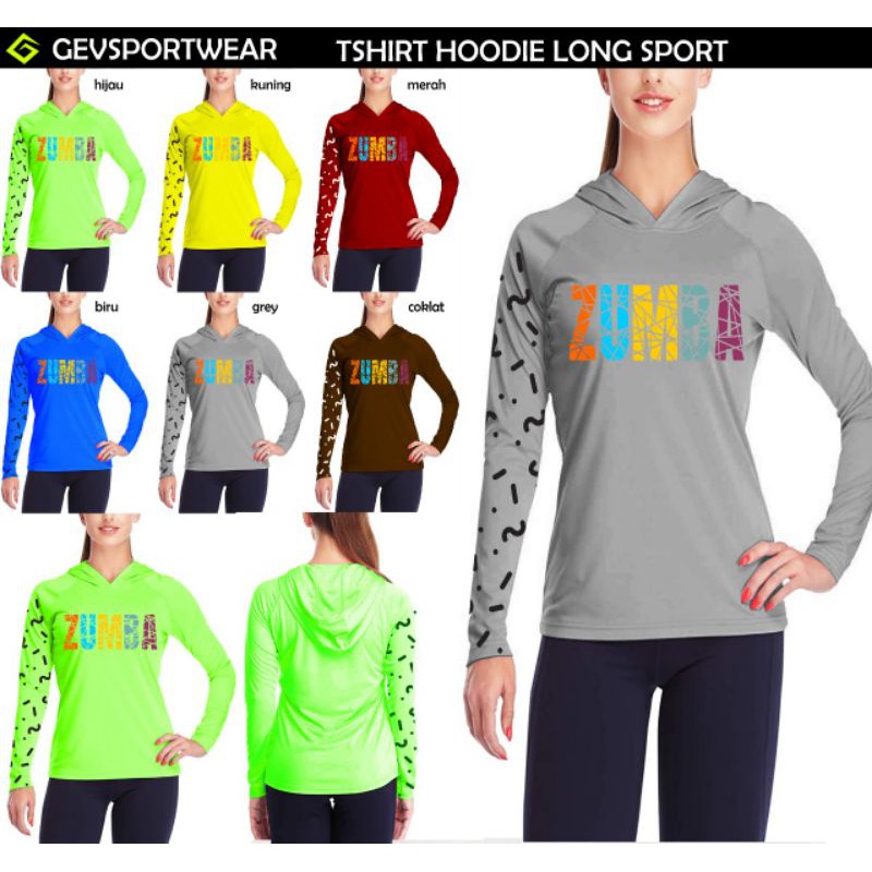 Atasan Gevsportwear Muslim T-shirt Hoodie Long Sport